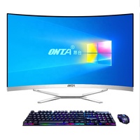 Venta caliente 24 "Curvo Monobloque Computadora de escritorio Todo en uno Pc Core I3 I5 I7 Wifi AIO PC 8GB 256GB Computadora Todo en uno Pc I7
