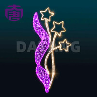 Luces Decorativas LED 2D de Grado Comercial para Exteriores, con Clasificación IP65, para Decoración Navideña de Calle, con un Solo Poste para Bandera