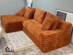 Ghế sofa hiện đại, chất liệu nhung ép chân không, kiểu sectional, dùng cho phòng khách, phòng ngủ, có chức năng ngả lưng, ghế sofa giường thư giãn - Product Image 4
