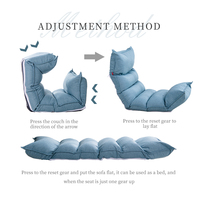 Fauteuil inclinable convertible en canapé-lit à un siège, dossier en éponge de tissu, tatami, pliable et réglable