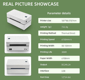 เครื่องพิมพ์ฉลากทางความร้อนแบบ USB 4x6ด่วนเครื่องพิมพ์สติกเกอร์ความร้อน4นิ้ว110มม. ไร้สายบนเดสก์ท็อป - Product Image 4