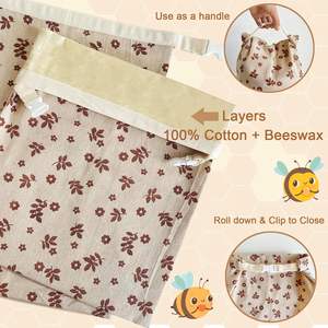 Bolsa Reutilizable de Algodón y Cera de Abeja para Pan Casero, Mantiene Fresco el Pan de Levadura, Regalos Navideños para Panaderos - Product Image 2