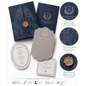 <span class=keywords><strong>Tarjeta</strong></span> de Invitación de Lujo Personalizada con Sobre, Sello de Cera Autoadhesivo, Acabado Espejo, Tarjetas de Felicitación, Invitación de Boda Acrílica - Product Image 3