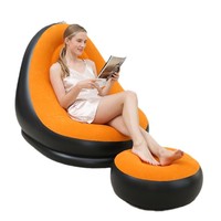 Canapé gonflable paresseux épais moderne Portable pliable chaise longue repose-pieds pouf flocage canapé pour chambre à coucher utilisation en extérieur