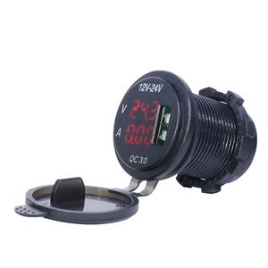 <span class=keywords><strong>Chargeur</strong></span> rapide QC3.0, voltmètre et ampèremètre de tableau de bord de <span class=keywords><strong>voiture</strong></span> 24V, <span class=keywords><strong>chargeur</strong></span> de <span class=keywords><strong>voiture</strong></span> USB avec voltmètre et ampèremètre numérique LED universel - Product Image 1