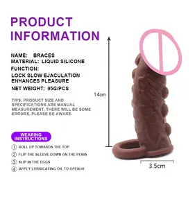 Copertura in Silicone all'ingrosso della fabbrica eiaculazione ritardata maschile Dick estendere i giocattoli del sesso della fica copertura del Dildo estensore del pene preservativi riutilizzabili