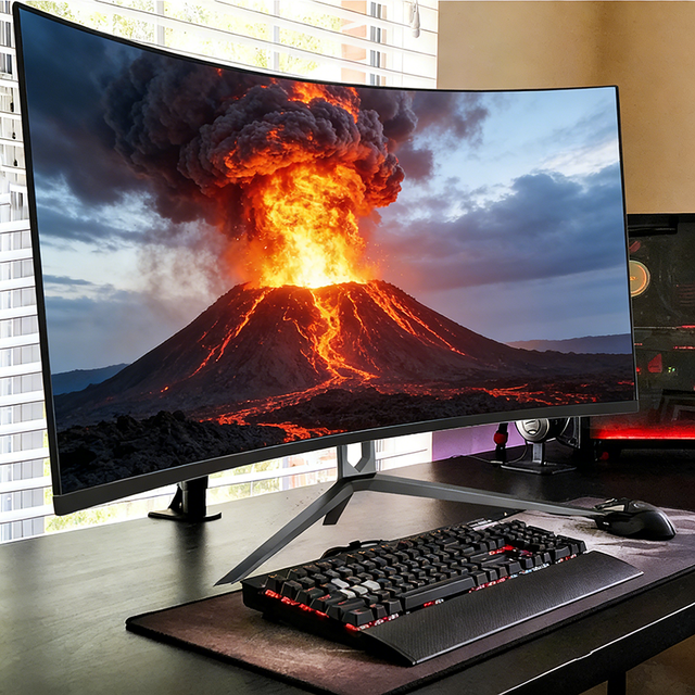 49 Inch Super Wide 165 Hz 2K Curved LCD Monitor with LED Backlight Built-in Speaker PC Gaming Used Desktop Computer