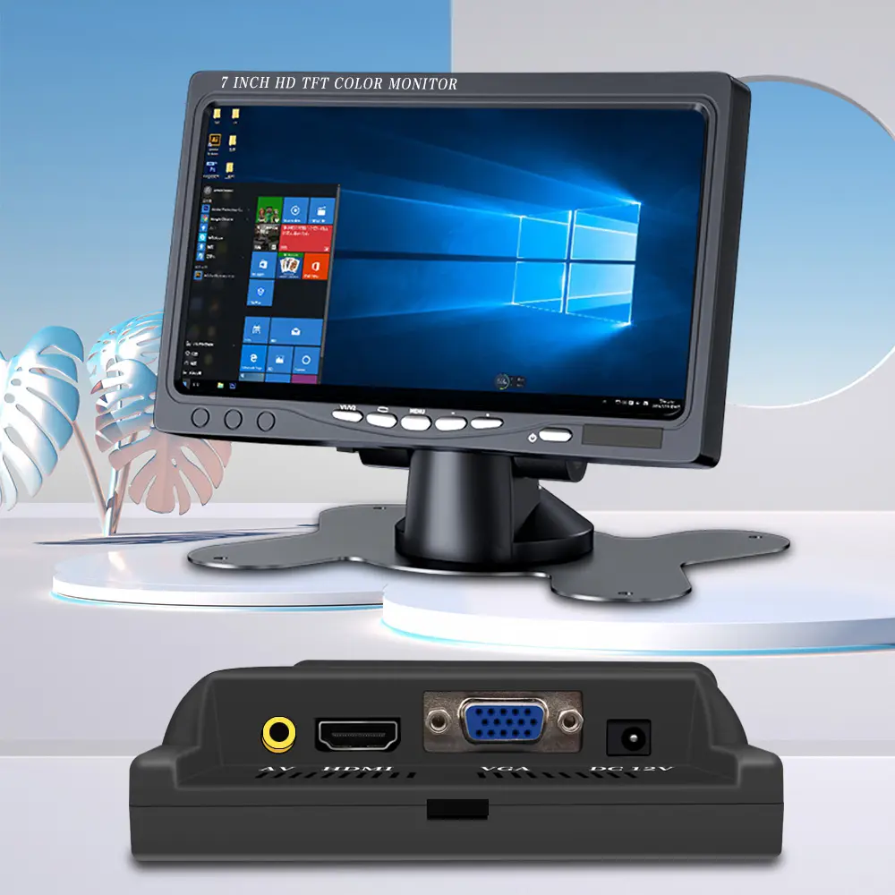 -Função Muti Monitor Polegadas com Entrada AV VGA HD-MI 7 CCTV LCD Para Tela de Alta Qualidade 1024x600 Desktop Carrotpu Exibição Tubo