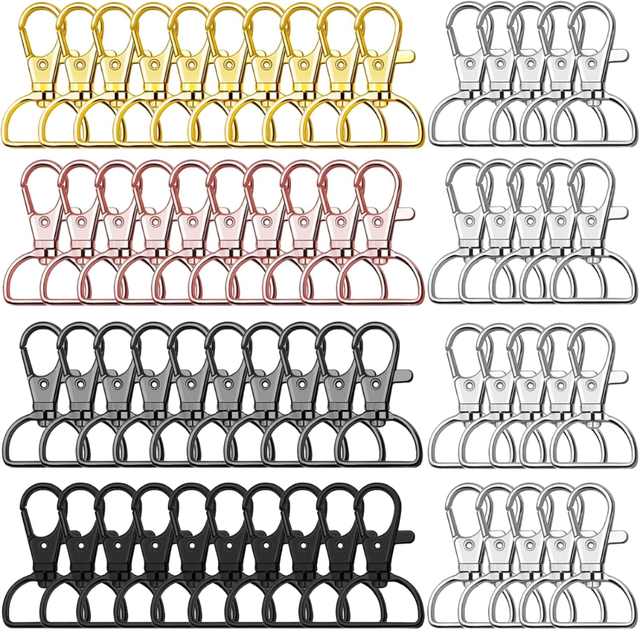 Wholesale Metal Lobster Claw Clasp D Ring Swivel Snap Hook for Keychain Lanyard Bag Hardware Multi-Color