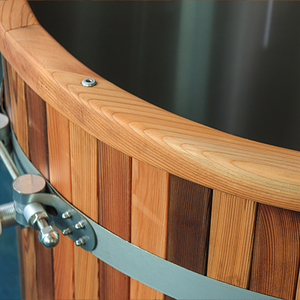 Baril de bain froid en cèdre à vendre, avec marchepied en bois, baignoire de bain froid en cèdre rouge pour 1 personne, utilisation en extérieur - Product Image 5