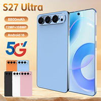 Smartphone S27 Ultra 5G Android 15 Écran LCD HD 120Hz de 7,3 pouces 16 Go de RAM 1 To de stockage Appareil photo 108MP Double SIM Débloqué