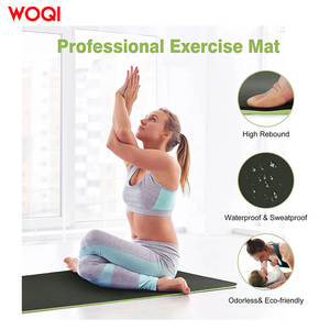 Tapis de yoga Woqi 6 mm d'épaisseur, en EVA, rectangulaire, vert herbe, avec sangle de transport, pour le fitness et le remodelage corporel - Product Image 3