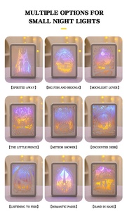 Veilleuse LED 3D Lampe Artistique en Papier Découpé pour Chambre, Matériau ABS, Cadeau d'Anniversaire ou de Saint-Valentin, Sculpture Lumineuse à Ombre - Product Image 3