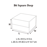 Boîte cadeau magnétique carrée profonde B6, couleur noire, boîte d'emballage en papier pliable pour cadeau et vêtements avec ruban
