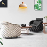 Nuevo Diseño Nórdico Europeo, Sofá Combinado de Mimbre de Lujo para Exteriores, Muebles de Terraza de Diseño Simple para Villa