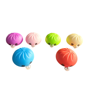 Simulated Bun Squishy Stress Relief Fidget Toy Blind <b>Box</b> <b>Gift</b> 12pcs Glitter Dumpling Steam Bun Squeeze Sensory Set - Product Image 5