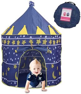 High Quality Indoor Outdoor Playhouse Castle Blue Pop up Teepee Kids Play Tent Sports Toy Polyester Easy Foldable - Product Image 5