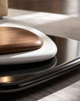 Table basse de luxe en bois massif rotative à 360° avec plateau pivotant fluide, mobilier moderne pour salon, durable, écologique, personnalisable OEM