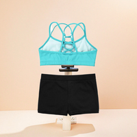 Ensemble de soutiens-gorge de sport pour enfants personnalisés Tenues de danse de gymnastique respirantes avec logo avant Short de sport à transfert de chaleur pour enfants