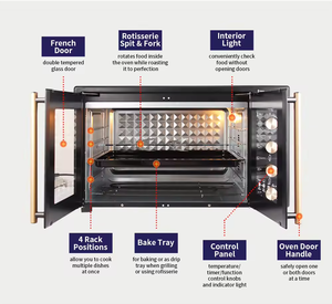 Factory Wholesale Stainless Steel Large Capacity Oven Toaster Oven With Rotisserie and Convection Oven With Hot Plate - Product Image 5