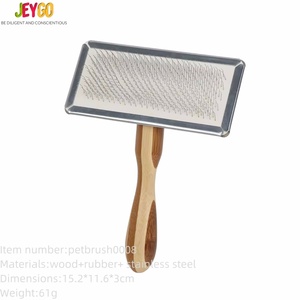 <span class=keywords><strong>Brosse</strong></span> à poils pour animaux de compagnie en bois avec logo personnalisé, peigne de toilettage pour chien et chat, <span class=keywords><strong>brosse</strong></span> à poils en acier inoxydable pour massage - Product Image 1