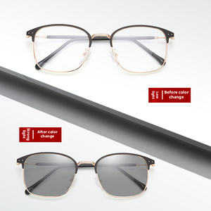 نظارات شمسية جديدة للجنسين مضادة للضوء الأزرق بتصميم مربع ومستطيل، نظارات قصر النظر ثنائية الوظيفة، إطار ذكي مع طباعة ملونة حساسة للضوء - Product Image 6