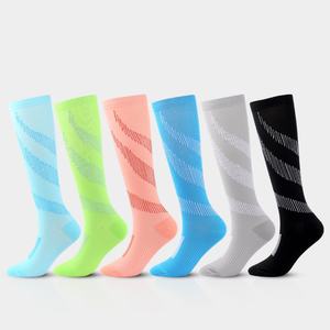 Wholesale Custom <b>Compression</b> Running <b>Socks</b> Men <b>Women</b> Athletic Grip Sports High Quality Knee High Cotton Anti Slip Logo - Product Image 1