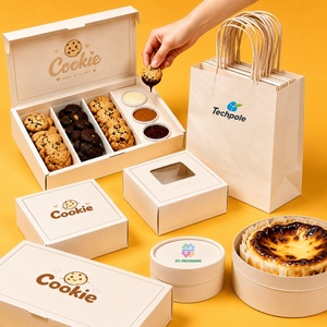Servicio Integral <span class=keywords><strong>de</strong></span> Embalaje Personalizado para Galletas, Pasteles Vascos, Donuts, Postres y Bocadillos <span class=keywords><strong>de</strong></span> Panadería: Set <span class=keywords><strong>de</strong></span> Cajas y Bolsas <span class=keywords><strong>de</strong></span> Papel Cilíndricas y Cuadradas para Llevar - Product Image 1