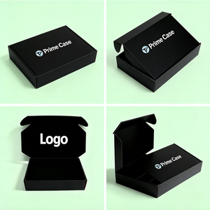 صندوق تغليف فاخر مخصص للأحذية الرجالية والقمصان والجوارب وربطات العنق والعطور، صندوق بريدي أسود مموج لتغليف الزهور - Product Image 3