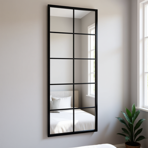 Black Metal Wall <b>Mirror</b> 39.4x15.7 Inch <b>Rectangle</b> Framed Elegant Decorative <b>Mirror</b> For Home Wall Decoration - Product Image 2