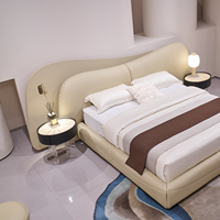 Haut de gamme italien minimaliste luxe Villa chambre lit doux moderne luxe Original mode épais qualité cuir meubles de maison