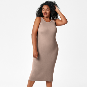Robe d'été pour femmes, silhouette moulante tendance de haute qualité, <span class=keywords><strong>col</strong></span> Peter Pan confortable, sans manches, grande taille, décontractée pour adultes - Product Image 6
