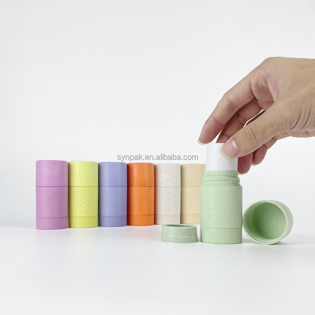 15ml Refillable Kraft Paper Wheat Straw Eco-friendly Deodorant Container Package Lotion Container Bottle