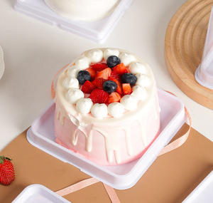 Caja para Pastel de 4 Pulgadas, Transparente, Cuadrada, Tipo Blister, Caja de Embalaje para Pastel de Queso, Mousse de Fresa de 5 Pulgadas - Product Image 4