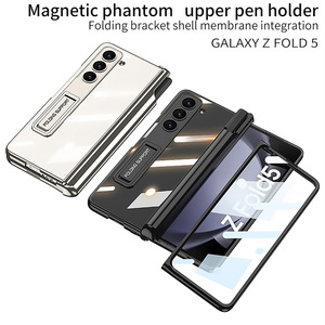 Étui de téléphone portable à écran pliant magnétique Transparent FOLD5 pour Samsung <span class=keywords><strong>ZFOLD5</strong></span> avec porte-stylo fantôme - Product Image 6