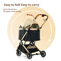 Poussette pour animaux de compagnie en métal, pliable, légère, durable, portable, pour la marche et les voyages en plein air, pour petits chiens et chats