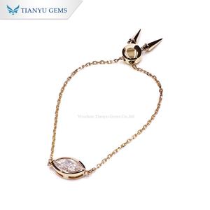 Nueva llegada Marquesa Moissanite cadena pulsera 5*10mm Dhl mujeres joyería regalo oro fiesta Moissanite oro joyería - Product Image 1