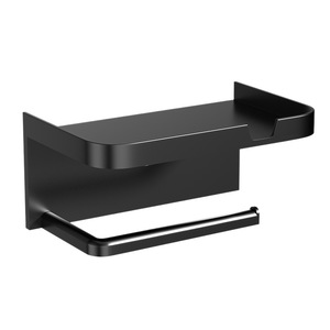 Porte-serviettes mural sans perçage, design minimaliste rectangulaire en plastique pour le rangement du papier dans la salle de bain - Product Image 1