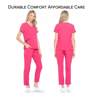 Women <b>Scrub</b> Suit Set Moisture Wicking Split Design Hospital Uniforms For Medical Workwear - Product Image 2