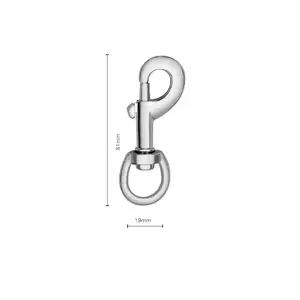 สังกะสีสังกะสีอัลลอยด์ Carabiner หมุน Bolt สายจูงสุนัข Snap Hook Hook