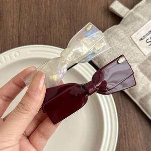 फ्रेंच उत्कृष्ट धनुष बहु रंग वसंत क्लिप एसीटेट सामग्री लड़कियों के लिए बाल बैरेट - Product Image 4