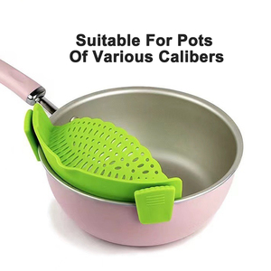 Adjustable Heat-Resistant Silicone Food Strainer Pasta <b>Vegetables</b> Noodles Food-Grade Kitchen Gadgets Colanders - Product Image 6