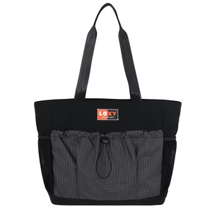 Bolso Tote de Nailon Color Caqui, Impermeable, con Cremallera y Bolsillo, Logotipo Bordado Personalizado, para Mujer, Verano/Otoño, Diseño SENDA - Product Image 6