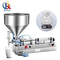 Machine de remplissage pneumatique pour pâtes et liquides, équipement de remplissage de bouteilles de crème et de liquides, remplisseur de liquides à piston avec trémie et pédale