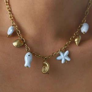 <span class=keywords><strong>Collana</strong></span> Estiva Impermeabile con Ciondolo a <span class=keywords><strong>Stella</strong></span> <span class=keywords><strong>Marina</strong></span> e Conchiglia in Acciaio Inossidabile, Stile Oceano Fai-da-te, per la Spiaggia - Product Image 1