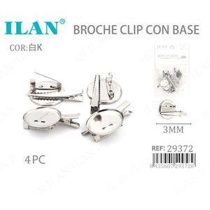 Clip per broche Ilan con base da 3 mm, 4 pezzi, bianco K - Product Image 3