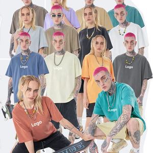 Impression numérique DTG vierge surdimensionné Vintage lavé à l'acide unisexe épaule tombante poids lourd épais coton T Shirt Tshirt - Product Image 4