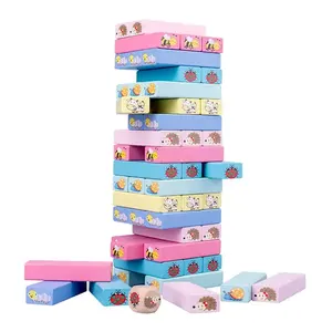 Blocs de construction numériques de couleur piles de puzzle pour enfants de jouets en bois en couches amusants à pompage élevé pour adultes