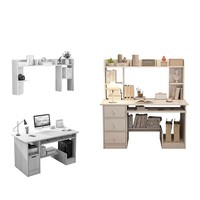Bureau d'ordinateur simple pour le bureau ou les étudiants, table d'étude à domicile avec étagère intégrée et établi pour les chambres en location