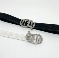 Ceinture pour homme de 3,0 cm de largeur, avec boucle à ardillon carrée en alliage, motif géométrique brodé artistique, nouveau style chromé unique, imprimée par transfert thermique